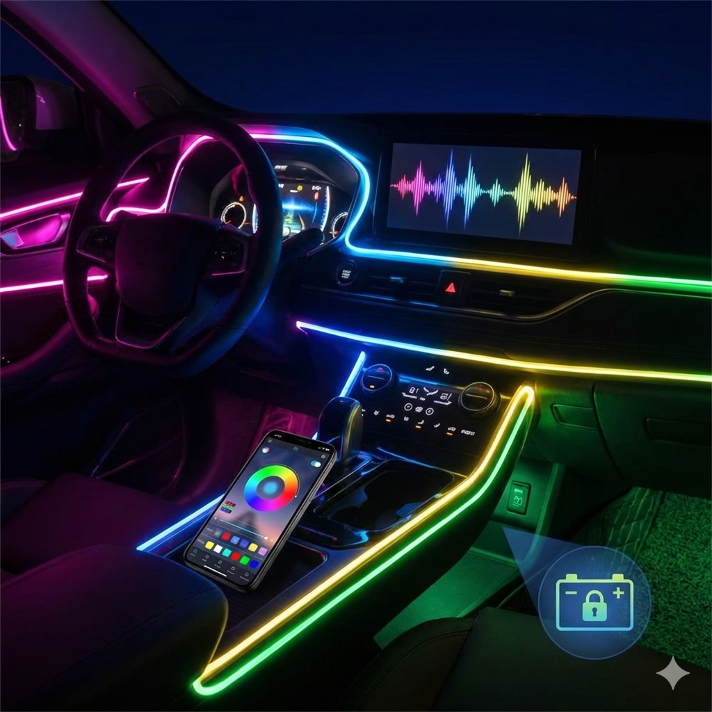 أضواء سيارة ذكية مع تحكم كامل بالتطبيق: لمسة فخامة عصرية لسيارتك