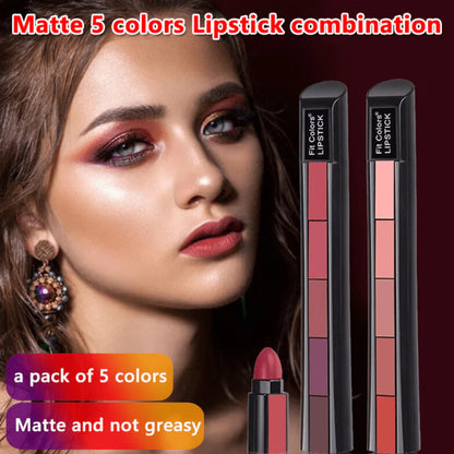 مجموعة أحمر الشفاه 5 في 1